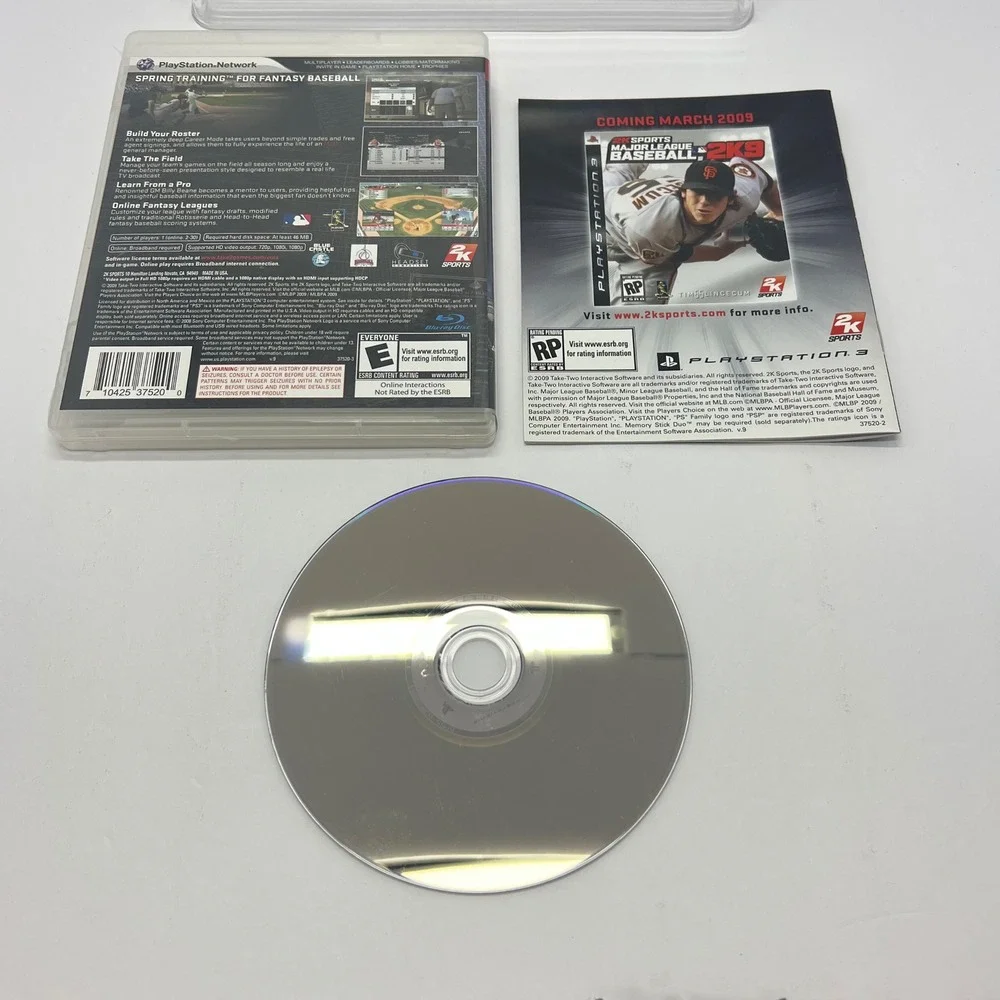 MLB Front Office Manager 2K Sports PlayStation‎ 3 PS3 Video Game Tested 2009